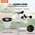 7in1 Funkwetterstation mit Auzensensor 75 Zoll Farbdisplay Temperatur