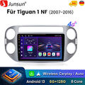 Android 13 Autoradio Carplay Für VW Tiguan 5N 07-2016 GPS Navi WIFI 4G BT 6+128G