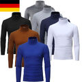 DE Herren Langarm Rollkragenpullover Shirts Kompression Tops Thermohemd Pullover