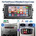 Autoradio Android 14 GPS Navi RDS Für Ford Focus MK2 2004-2011 Mondeo 9 C S Max
