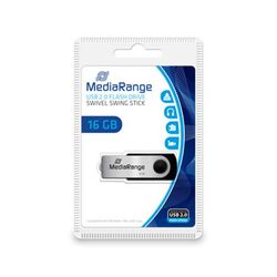 Mediarange MR910 USB 2.0 Stick, 16GB, schwarz/silber, Speicherstick 16 GB