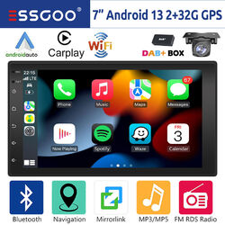 DAB+ 7 Zoll 2 DIN Autoradio 32GB Android 13 Carplay GPS NAVI RDS WIFI USB BT Kam