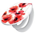 banjado Toilettendeckel mit Absenkautomatik weiß Klobrille Mohn WC-Sitz Blumen