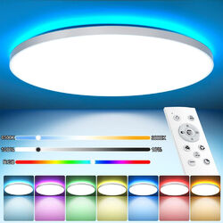 28W RGB LED Deckenleuchte Dimmbar Deckenlampe Wohnzimmer Lampe Mit Fernbedienung