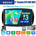 Für Benz Smart Forfour Fortwo 453 14-19 Android 13 32G Autoradio GPS CarPlay KAM