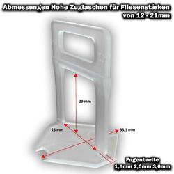 HOHE ZUGLASCHEN KACHEL GOTT® für 12mm-21mm Fliesen Nivelliersystem 1,5-2,0-3,0mm⭐⭐⭐⭐⭐ ✅Deutscher Händler ✅Echte Qualität ✅Blitzversand