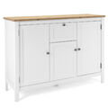 Kommode Weiß Holz mit Schubladen Sideboard Anrichte Mehrzweckschrank Homestyle4u