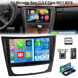 9" CarPlay Autoradio GPS Für Mercedes E-Klasse W211 BT Android 13 1+32G DAB+ KAM