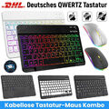 Bluetooth Tastatur Maus für Samsung Galaxy Tab S9 FE S8 S7 S6 Lite A9 Plus A8 A7