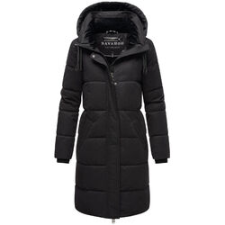 Navahoo Damen Winter Steppjacke lang Jacke gesteppt Kapuze warm gefüttert N028