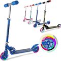 Tretroller Kinderroller Scooter Cityroller mit 2 LED Räder Geschenk Klappbar NEU