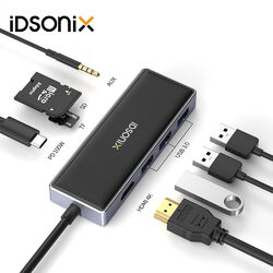 IDSONIX Multiport USBC Hub Adapter HDMI4K USB3.0 Micro SD für PC Macbook 4-11IN1