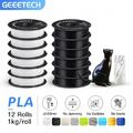 Geeetech 3D Drucker 1kg/Roll 3D Filament 1.75mm PLA für 3D Drucker Schwarz/Weiß