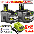 18V 8,0Ah Original Akku für RYOBI One+ Plus Lithium RB18L50 P108 P104 Batteries