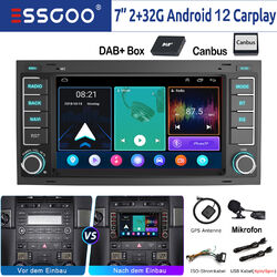 DAB+ 32G Android 12 Autoradio Carplay GPS Navi RDS Für VW Touareg T5 Transporter