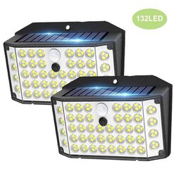 2x LED Fluter Solarleuchte Solarlampe Außen Garten Strahler  mit Bewegungsmelder