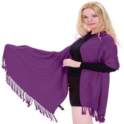 Lila einfarbig nepalesischer Schal Schal Stola Halstuch Pashmina CJ Bekleidung **NEU**