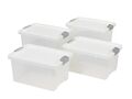 4x LIVARNO home Aufbewahrungsboxen mit zweiseitigem Deckel  27 x 18,5 x 15 cm