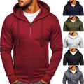 Herren Kapuzenpullover Zipp Pullover Sweatshirt Sweatjacke Basic Hoodie