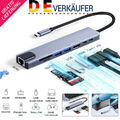 8-IN-1 USB-C Hub  Adapter 4K HDMI USB 3.0 LAN RJ45 Ethernet Micro SD Kartenleser