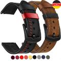 Echtleder Uhrenarmband Universell 20 22 mm Ersatzband mit Ziernaht Armband Uhr