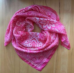 Codello Carré duftig leichtes Tuch Paisley Blumen 100% Seide Pink