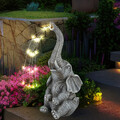 Solarleuchte Außenlampe Dekoleuchte LED Elefant grau Skulptur Tierfigur Garten
