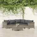 Garten Lounge Set Gartenmöbel Sitzgruppe Sofa 5-tlg. Grau Poly Rattan vidaXL