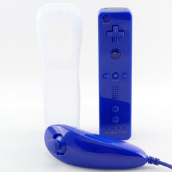 2 in 1 Remote Motion Plus Controller, Nunchuk ver. Farben für Nintendo Wii (NEU)