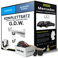 Anhängerkupplung abnehmbar für MERCEDES E-Klasse T-Modell (Kombi) +ESatz NEUBis 25.09. im FlashSale 10% sparen*!