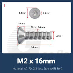 Senkkopfschrauben M1,6 M2 M3 M4 M5 M6 M8 - M16 Edelstahl DIN7991 V2A Innensechsk