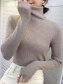 Damen Winter Rollkragenpullover Pulli Strickpullover Pullover Herbst Sweater