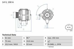 Generator Lichtmaschine LiMa Bosch 0986045251
