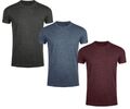 T-Shirt 3er Pack Set Slim Fit Herren Basic Melange Kurzarm Rundhals Shirt Tee