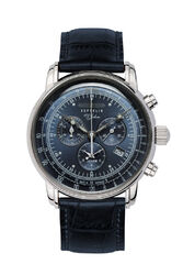 Zeppelin  " 100 Jahre " Herrenuhr Quarz Chronograph Blau  76803 mit Lederarmband