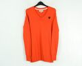 POLO Ralph Lauren Damen M V-Ausschnitt Pullover Pullover orange Logo Strick Top