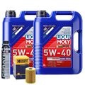 Motoröl 5W40 LIQUI MOLY Diesel High Tech 10L+HENGST Ölfilter +Cera Tec