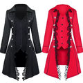 Neu Damen Spitzenrand Vampir Gothic Lange Jacken Frack Gehrock Mantel Steampunk