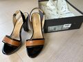 Neuwertige Pumps /Sandalen von Tamaris in schwarz mit Braun Gr 38