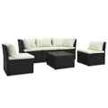 Garten Lounge Set Kissen Sitzgruppe Gartenmöbel Sofa 4-tlg. Poly Rattan vidaXL