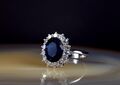 Ring Silber 925 blau Zirkonia elegant & strahlend 16,8 mm