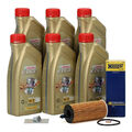 6L CASTROL EDGE 5W30 M LL-04 + HENGST Ölfilter für BMW 1er 3er 5er X3 X5 B47 B48