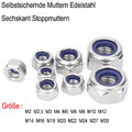 Selbstsichernde Muttern Edelstahl Sechskant Stoppmuttern M2 M2.5 M3 M4 M5 M6-M30