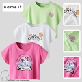Name It Mädchen Crop Top T-Shirt mit Chill Motiv Print, Kurzarm Rundhals