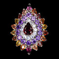 925 Sterlingsilber Ring Birne Rhodolith Amethyst Saphir Tansanit Edelstein 8