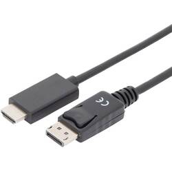 Digitus DisplayPort / HDMI Adapterkabel DisplayPort Stecker, HDMI-A Stecker 1.00