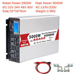 6000W 8000W Max 12V 24V 48V to 230V Reiner Sinus Spannungswandler Wechselrichter4000W 5000W✅DC 60V 72V✅Fedex 4-7days Delivery✅Inverter