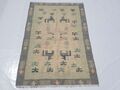 Vintage handgefertigter traditioneller geometrischer beige Kilim Bodenteppich Teppich 170x120cm