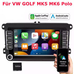 2Din Android 13 Carplay Autoradio GPS NAVI Für VW Golf 5 6 Passat Touran Polo T5