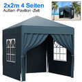 2x2m Pop-up Pavillon Faltpavillon Gartenzelt Partyzelt Festzelt Marketstall Blau